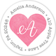 Watercolor Heart Round Address Labels Image 4 of 6